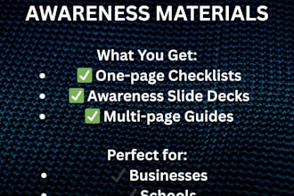 design cybersecurity awareness checklists and training materials