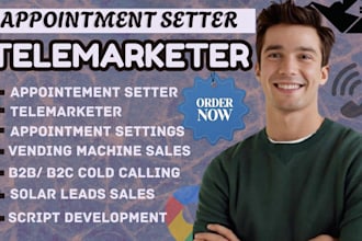 b2b appointment setter, telemarketer, cold calling, vending machine solar leads
