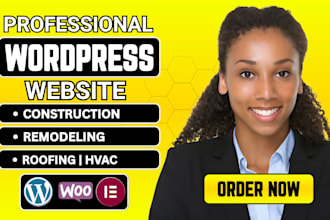 build  hvac, construction,  landscaping, roofing, remodeling wordpress website