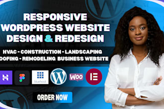 build  hvac, construction,  landscaping, roofing, remodeling wordpress website