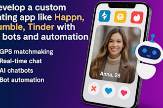 develop custom dating app like tinder bumble happn for ios android flutter mvp