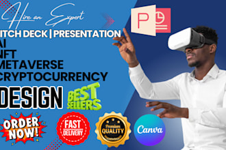 design crypto, nft, ai, metaverse, pitch deck or powerpoint presentation