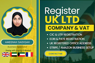 do complete uk ltd company registration, uk vat registration, cic registration