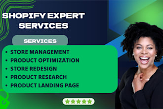 boost shopify sales, shopify store design, shopify management, ads, product SEO