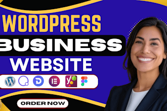 build responsive wordpress business website design, elementor or divi web design