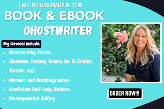 be your ebook ghostwriter, romance, fiction, children book erotic