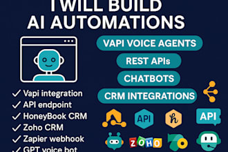 build ai automations, vapi voice agents, rest apis, chatbots and CRM integration