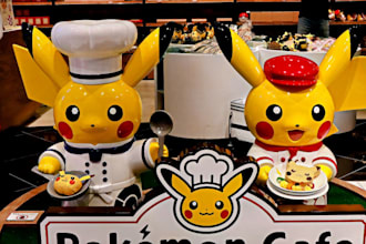 make your reservation at pokemon cafe or kirby cafe