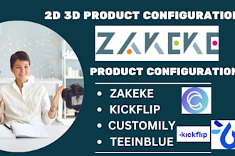 setup zakeke kickflip customily 2d 3d product configuration in shopify store