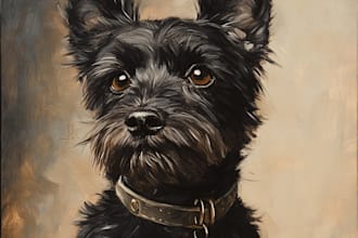 draw dog cat pet portrait illustration