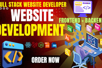 do website development as full stack web developer, backend frontend developer