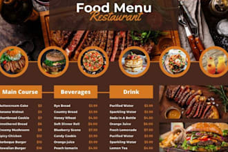 do food menu, food menu design, restaurant menu design, food flyer, digital menu