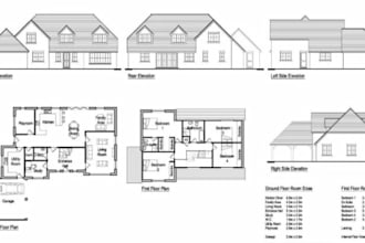 draw 2d 3d floor plans, mep drawings, site plan, elevation, roof for city permit