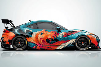make car wrap design, vehicle wrap design, van wrap design
