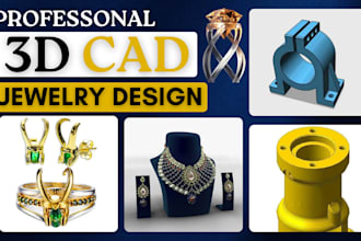 expert 3d cad model, 3d cad jewelry design and realistic rendering in solidworks