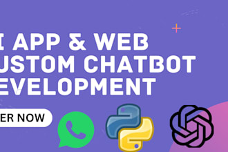 develop ai chatbot, ai saas website, mobile app, ai agent for your business