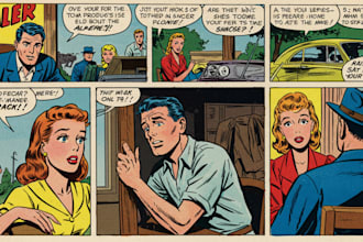 create retro comic  comic book illustration vintage illustration retro art