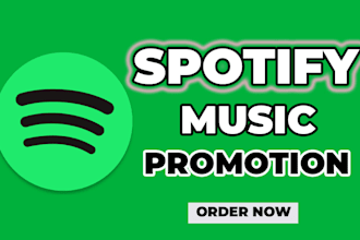 do real spotify streams and save your song in playlist, spotify music promotion