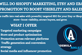 do shopify marketing etsy promotion and ebay promotion to boost your store sales