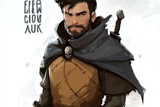 draw a fantasy character design and dnd character art