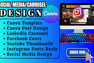 create custom linkedin carousel design facebook instagram carousel post in canva