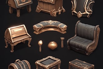 create realistic 3d game assets, props, object in blender