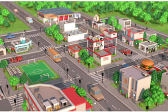 draw isometric map, event map, vector map, map design, festival map illustration