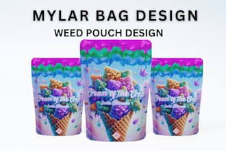 design mylar bag design weed pouch design cannabis packaging design cdb label
