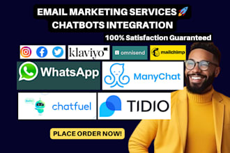 integrate manychat tidio drift chatfuel botstar chatbot with mailchimp klaviyo