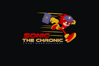 design sonic speed weed delivery service logo