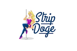 design crypto mascot strip club logo
