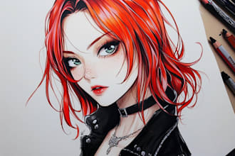 draw anime art for you, your oc or fandom character