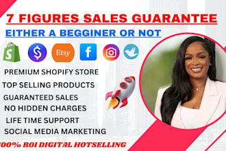 setup 7 figure sales guarantee complete etsy shopify digital product stan store
