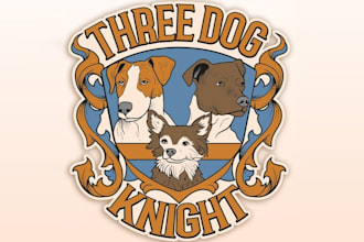 design awesome three dog knight logo