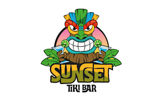 design tiki bar live music venue paired restaurant logo