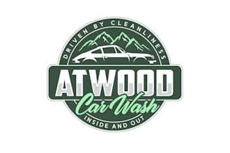 design upscale car wash opening small mountain town logo