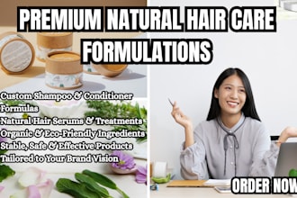 formulate custom hair care products including shampoo, conditioner, and gel