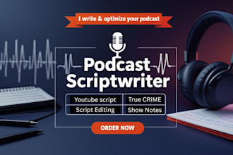 do seo podcast scriptwriting true crime podcast content youtube script editing