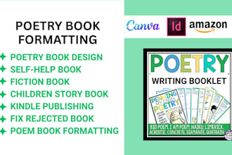 format, design poetry book poem self help fiction ebook children story book