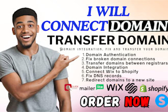 do domain transfer, connect domain, fix domain, redirect domain to wix godaddy