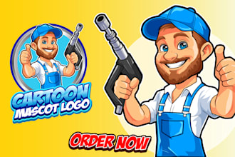 design a unique cartoon mascot logo for you