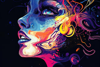 create abstract geometric digital art