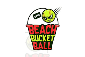 design amazing fun cool hip beach game logo