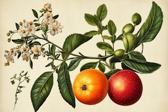 draw beautiful vintage botanical illustration poster