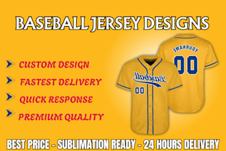 design custom sublimation sports jerseys for baseball basketball or esports