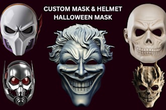 3d cosplay helmets, halloween cosplay printable stl file mask 3d helmet oni mask