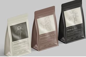 design professional pouch packaging labels with nutrition facts