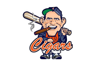 design creative fun cartoon logo for baseball team