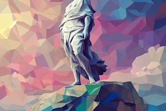 create any geometric low poly illustration within 24 hours