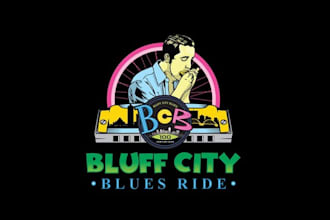 design modern harmonica and bicycle themed logo